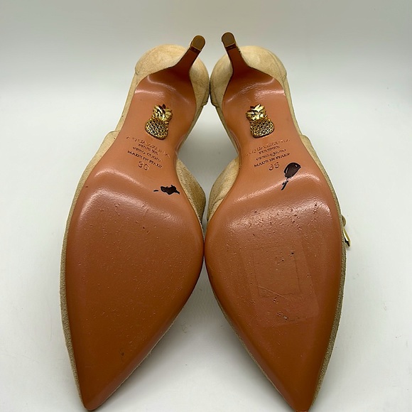 Aquazzura Firenze Beautiful Tan Suede Stiletto Heel Shoes *Sz 36/US Sz 6* 🔥🔥 - Picture 6 of 7